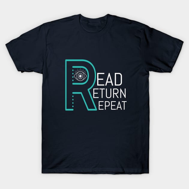 Librarian - read return repeat T-Shirt by JunThara